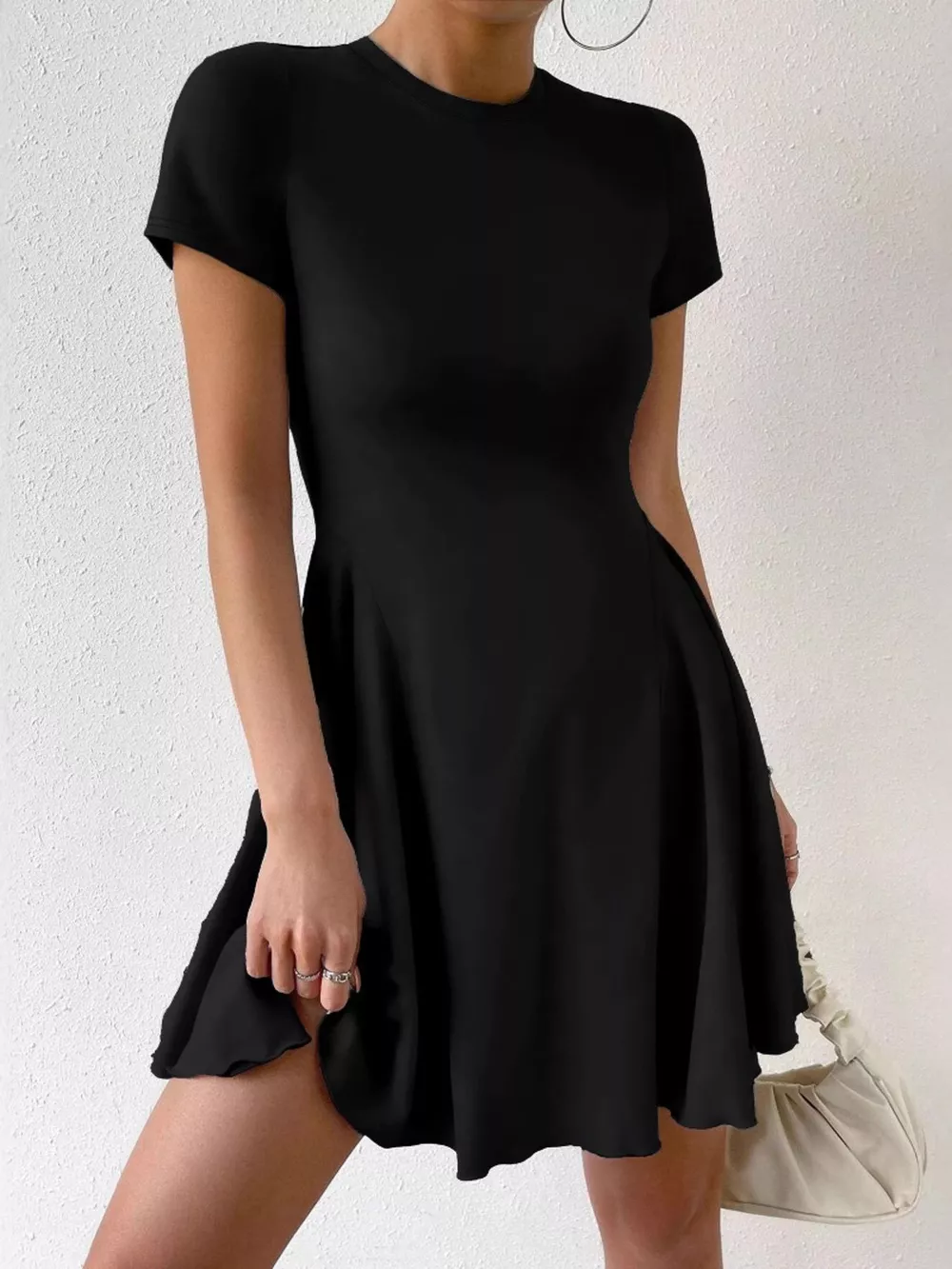 Round Neck Short Sleeve Mini Dress, image 5