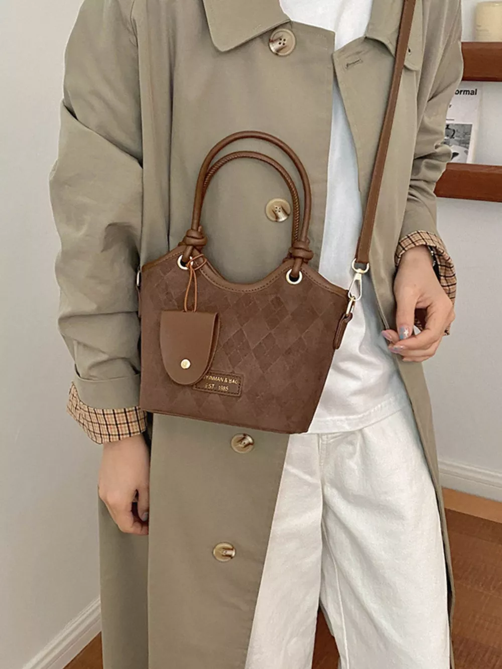 Argyle Pattern Crossbody Bag, image 2