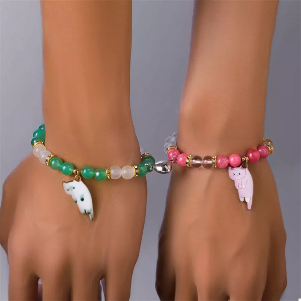 2 Piece Beaded Cat Charm Bracelet, image 19