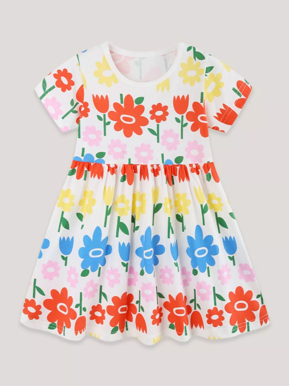 Children's Floral Print Casual Dress, image 2