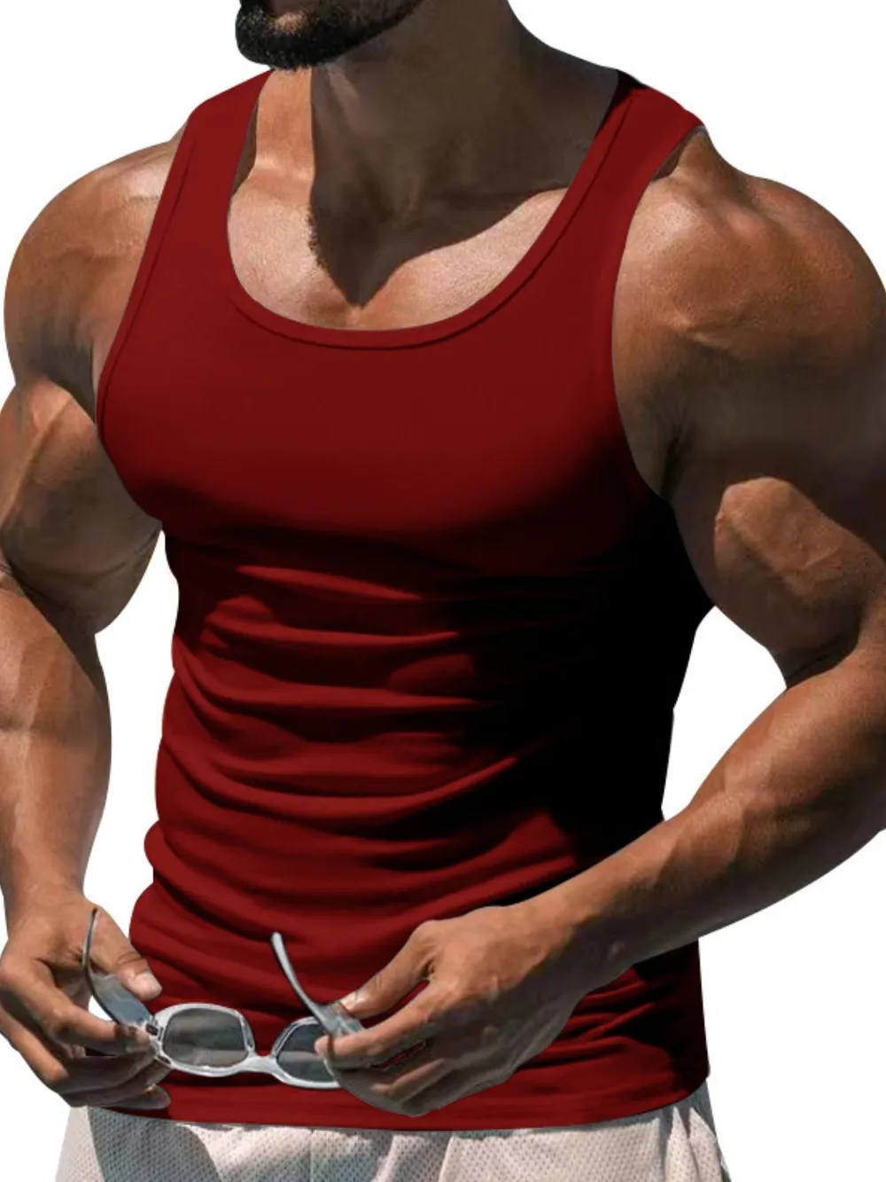 Men's Plus Size Wide Strap Tank, image 9