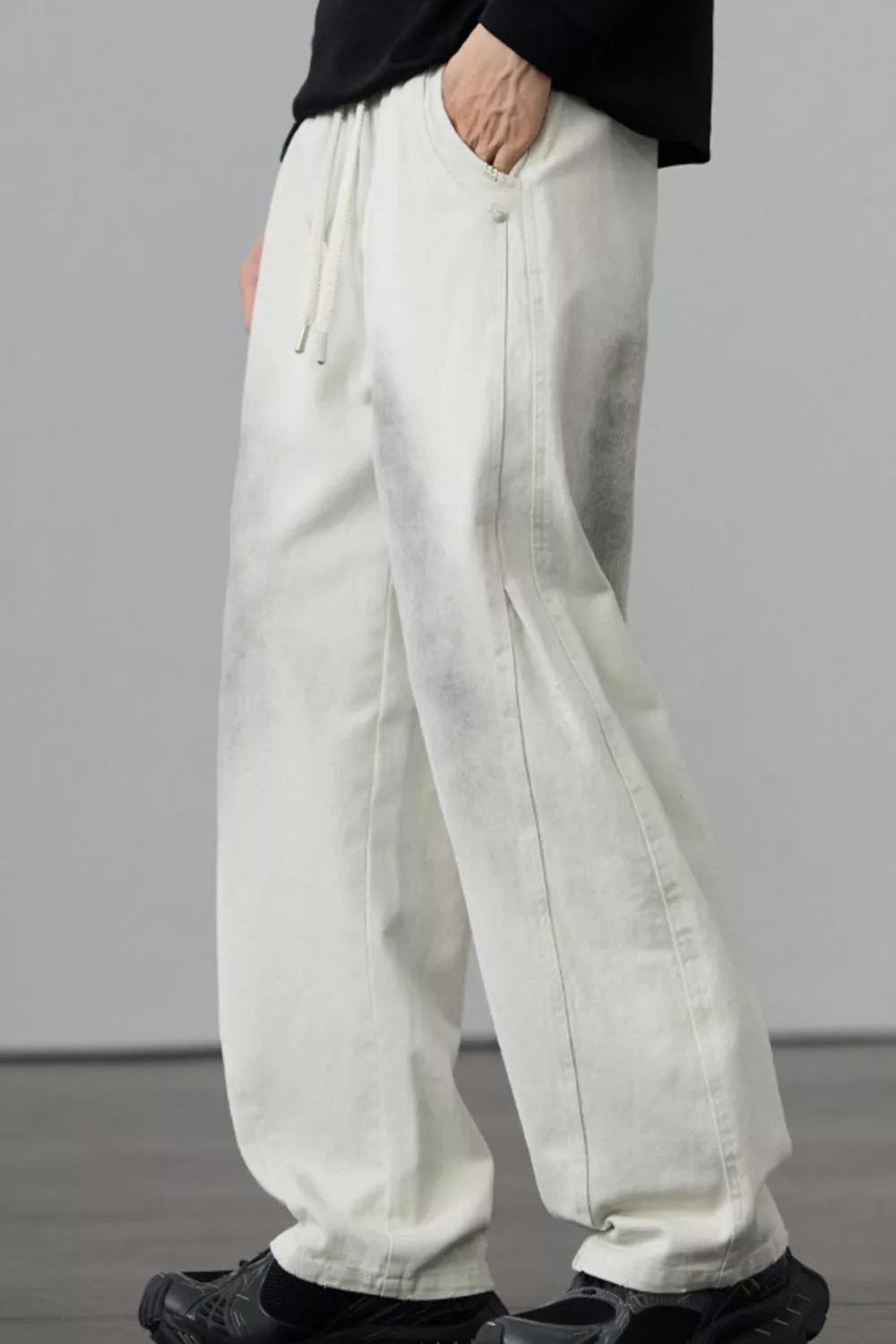 Men's Full Size Wide Leg Drawstring Jeans Plus Size, image 5
