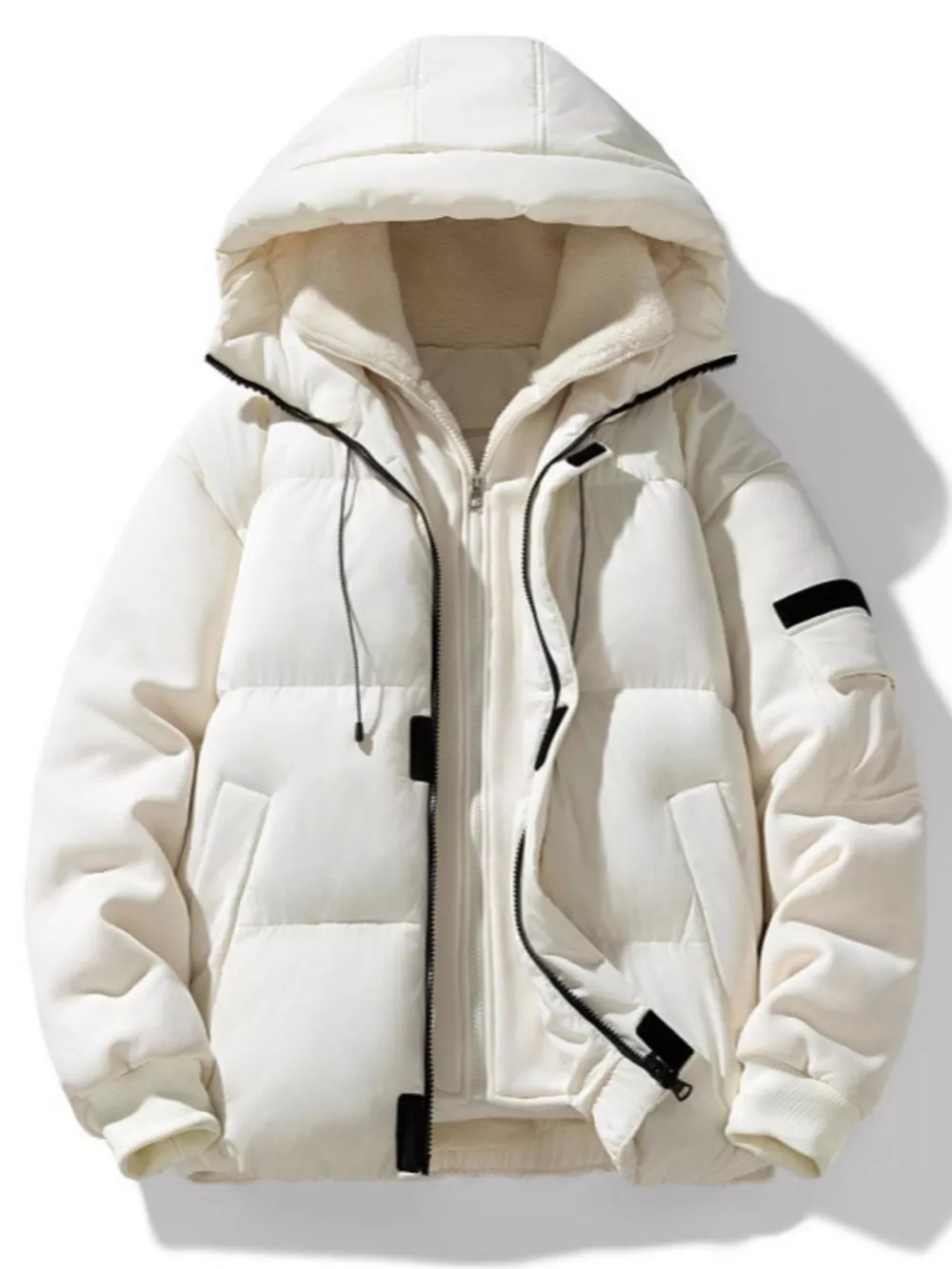 Men's Plus Size Warm Hooded Padded Puffer Jacket