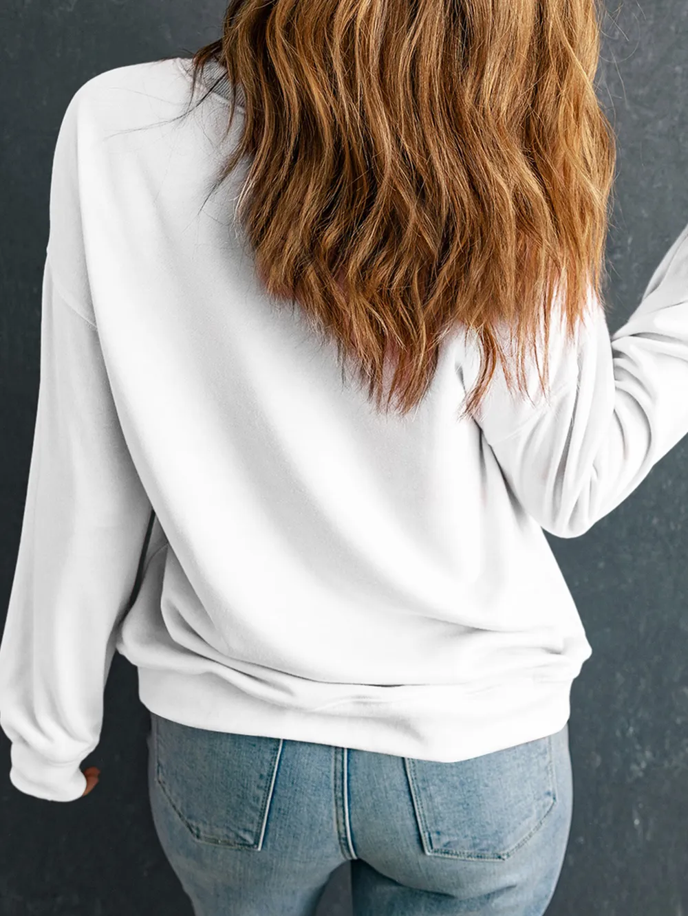 I'M BACK Round Neck Dropped Shoulder Sweatshirt, image 6
