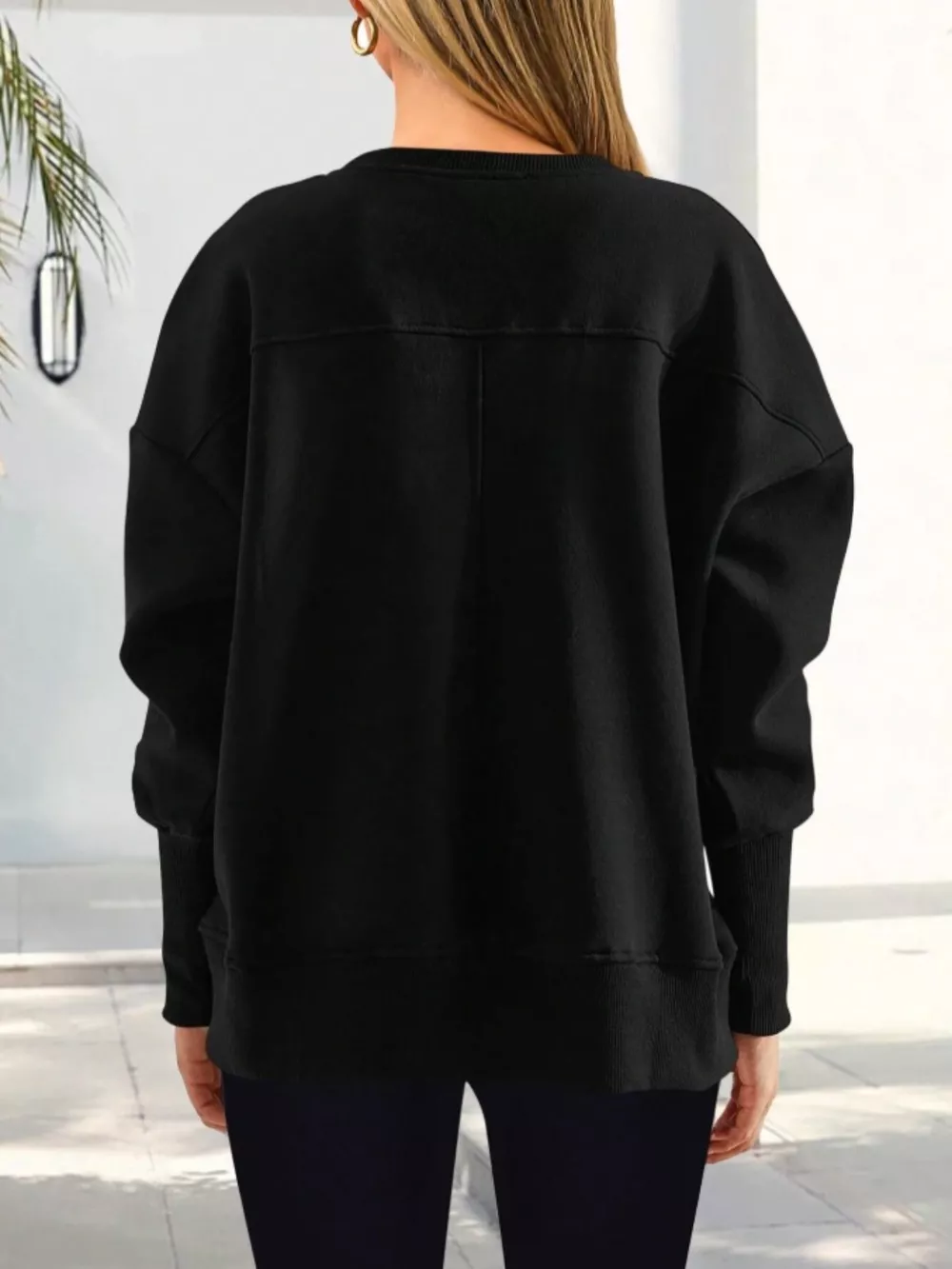 Casual Loose Side Slit Sweatshirt, image 24
