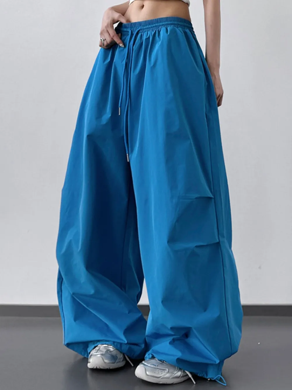 Letter Back Wide Leg Drawstring Pants, image 7