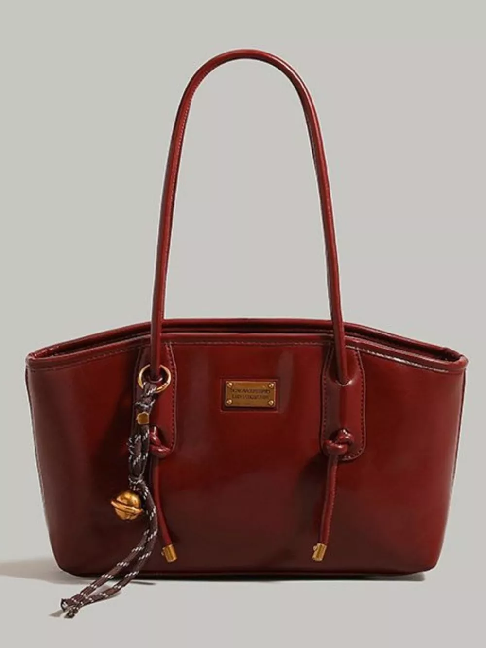 Leather Shoulder Bag with Knot Detail, image 4