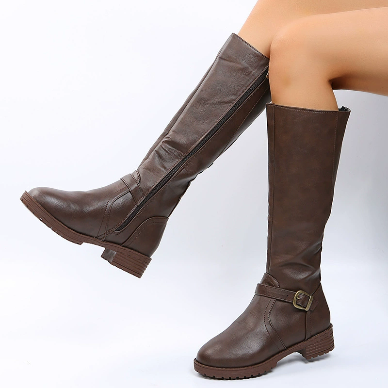 Round Toe Block Heels Boots, image 8