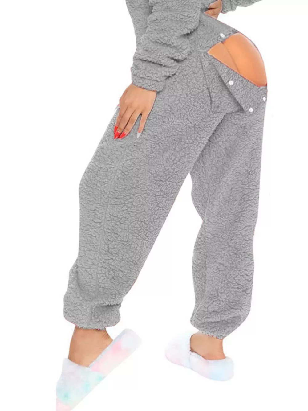 Fleece Hooded Open Back Jumpsuit, image 15