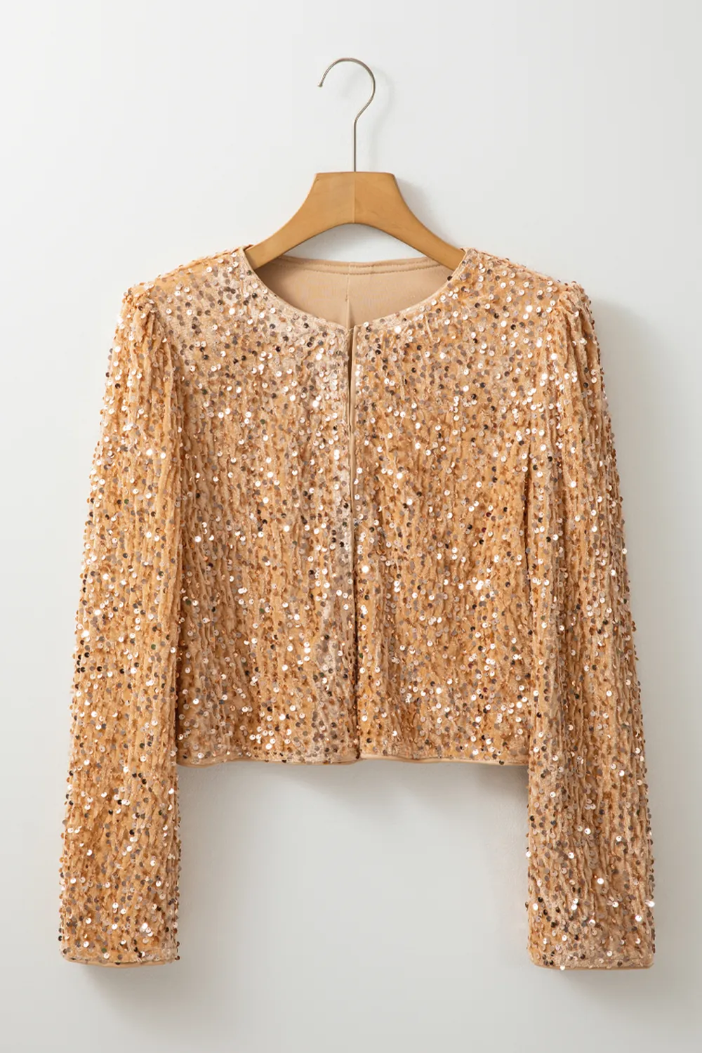Sequin Open Front Long Sleeve Jacket, image 10