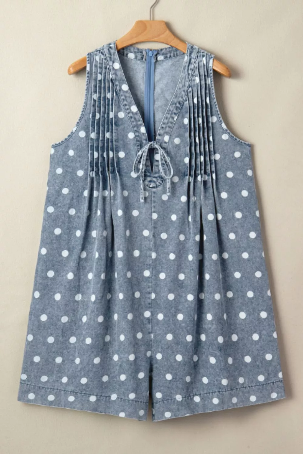 Vintage Polka Dot Denim Romper, image 4