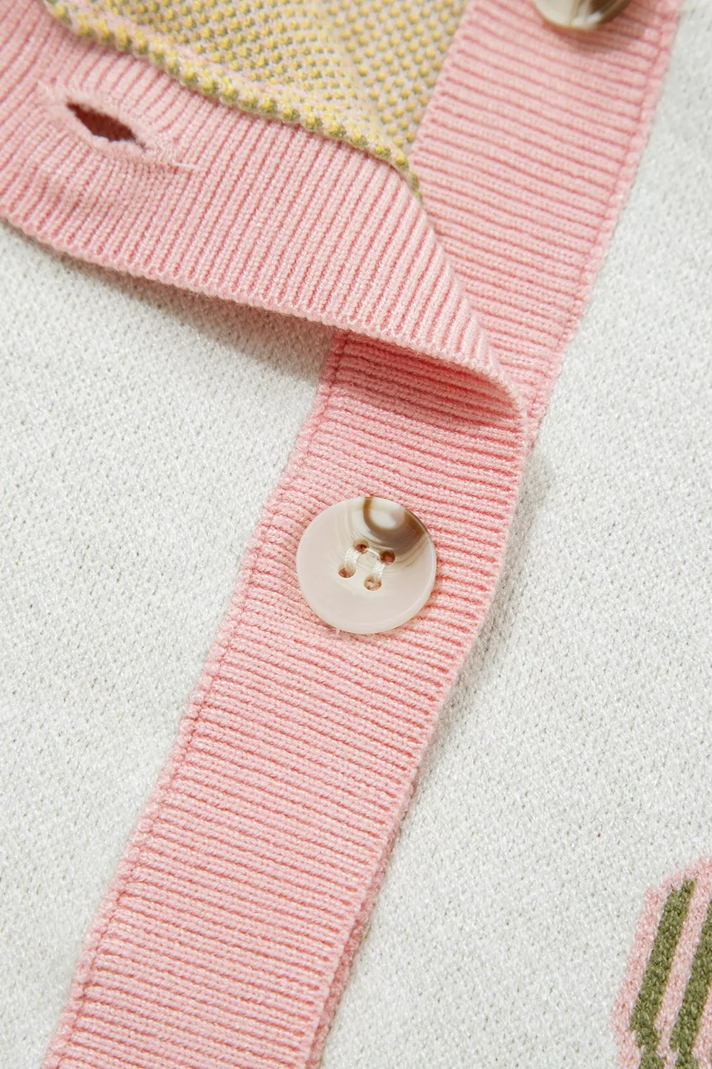 Color Block Trim Button Front Cactus Pattern Western Sweater Vest, image 15