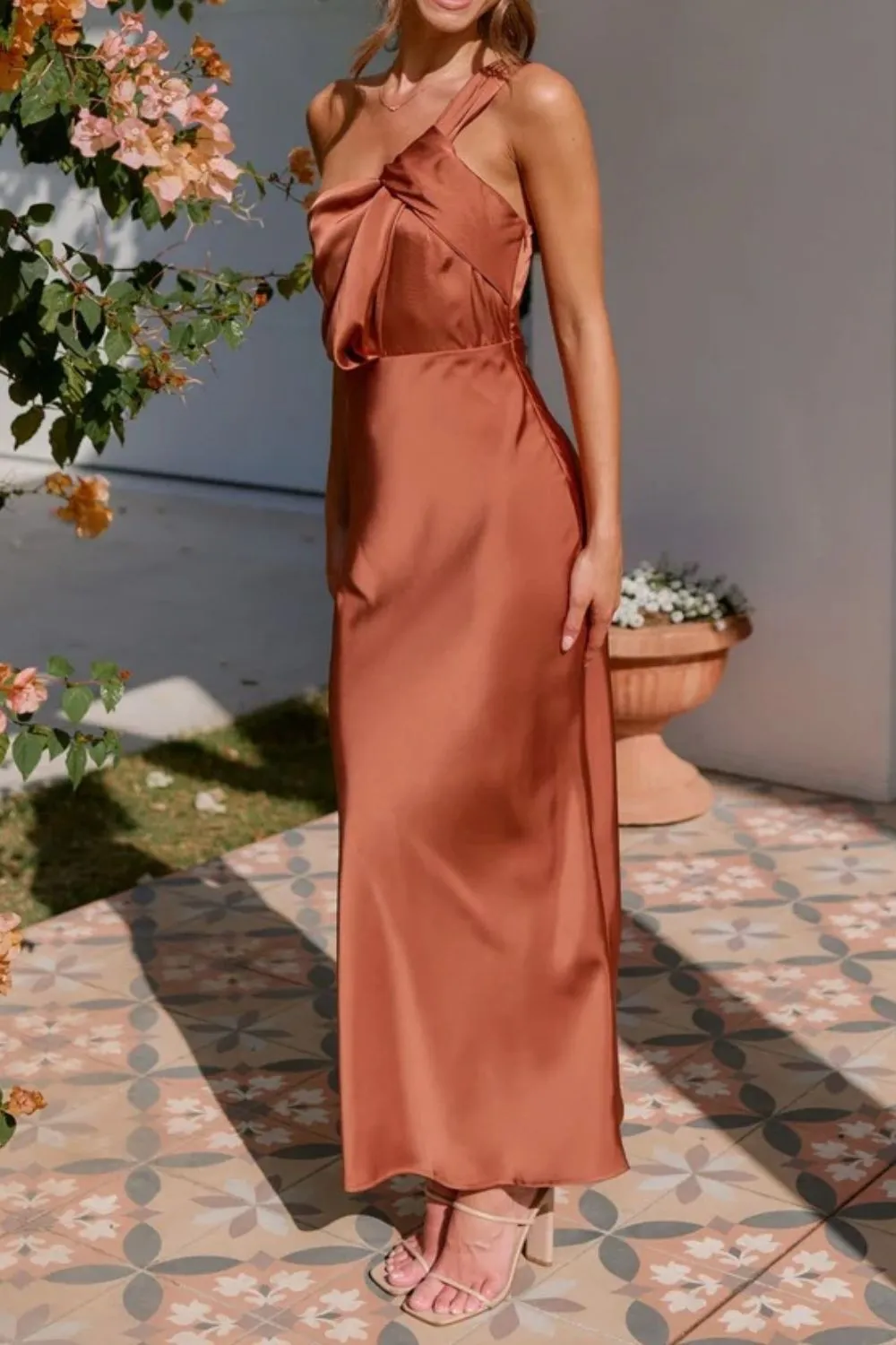 One Shoulder Sleeveless Maxi Dress, image 5