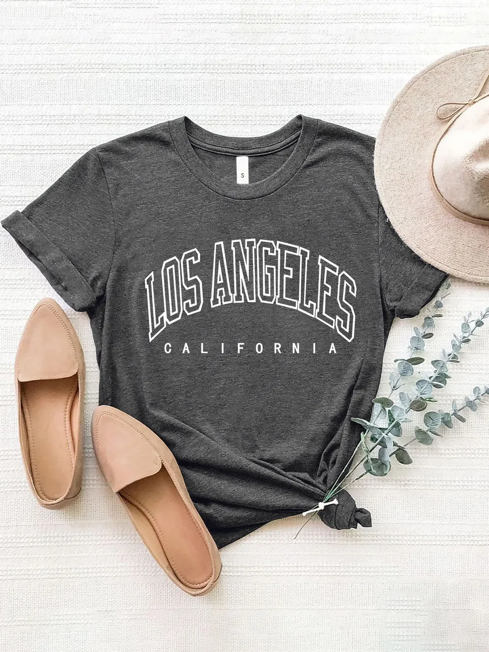 LOS ANGELES CALIFORNIA Round Neck T-Shirt, image 16