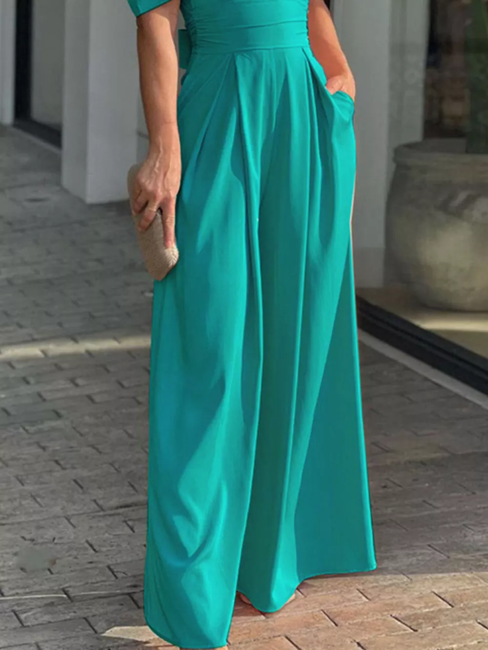 Puff Sleeve Wide Leg Jumpsuit, image 18