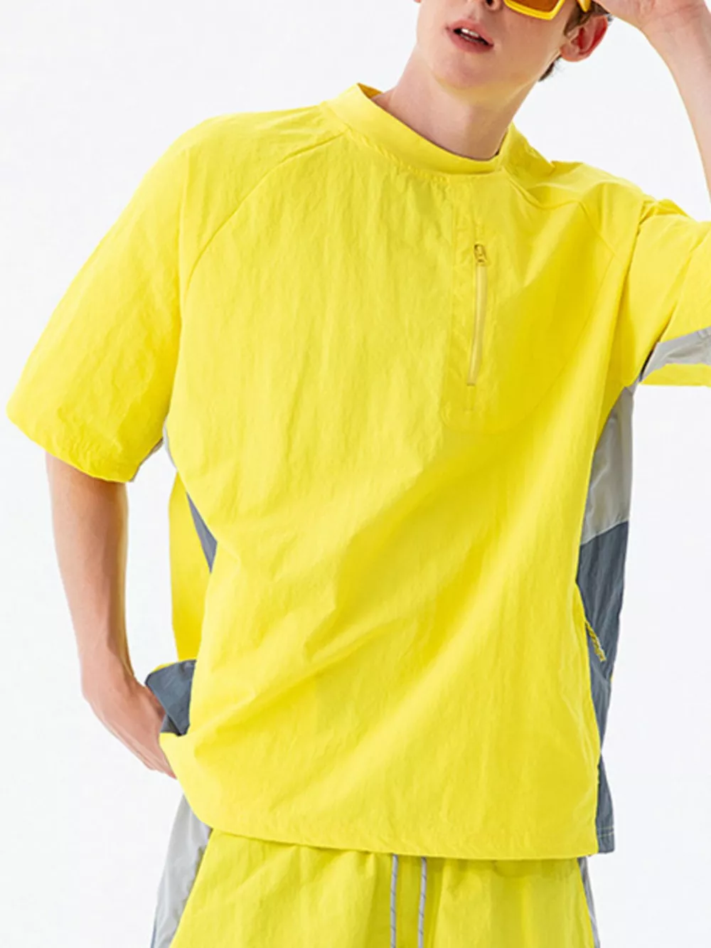 Men's Contrast Round Neck Short Sleeve T-Shirt, image 11