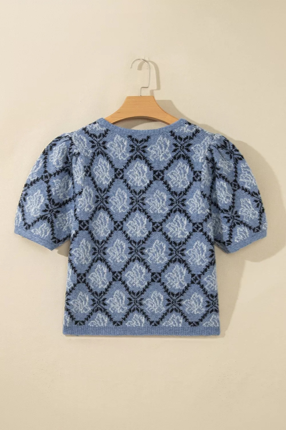 Short Sleeve Button Front Boho Knit Top Cardigan, image 4