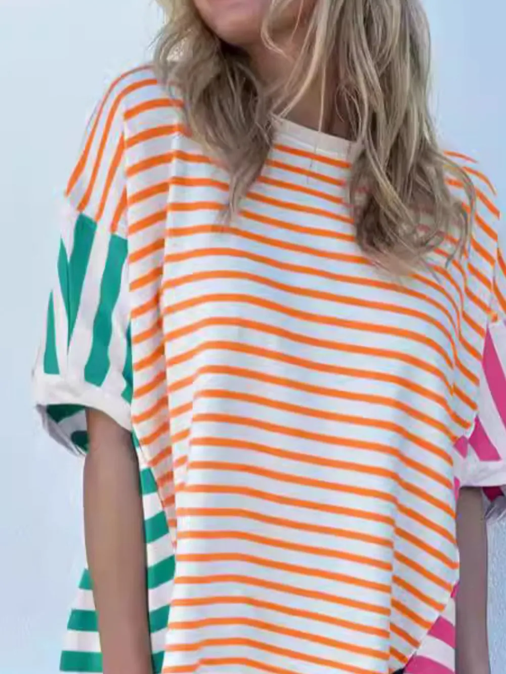 Colorful Striped Oversized T-Shirt, image 6
