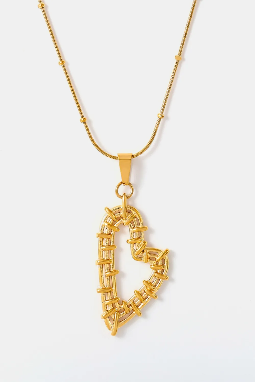 Stainless Steel Heart Earrings and Necklace Set, image 3