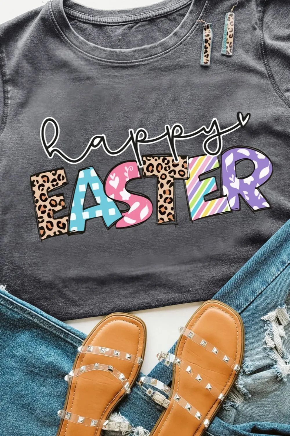 HAPPY EASTER Graphic Short Sleeve T-Shirt, image 6
