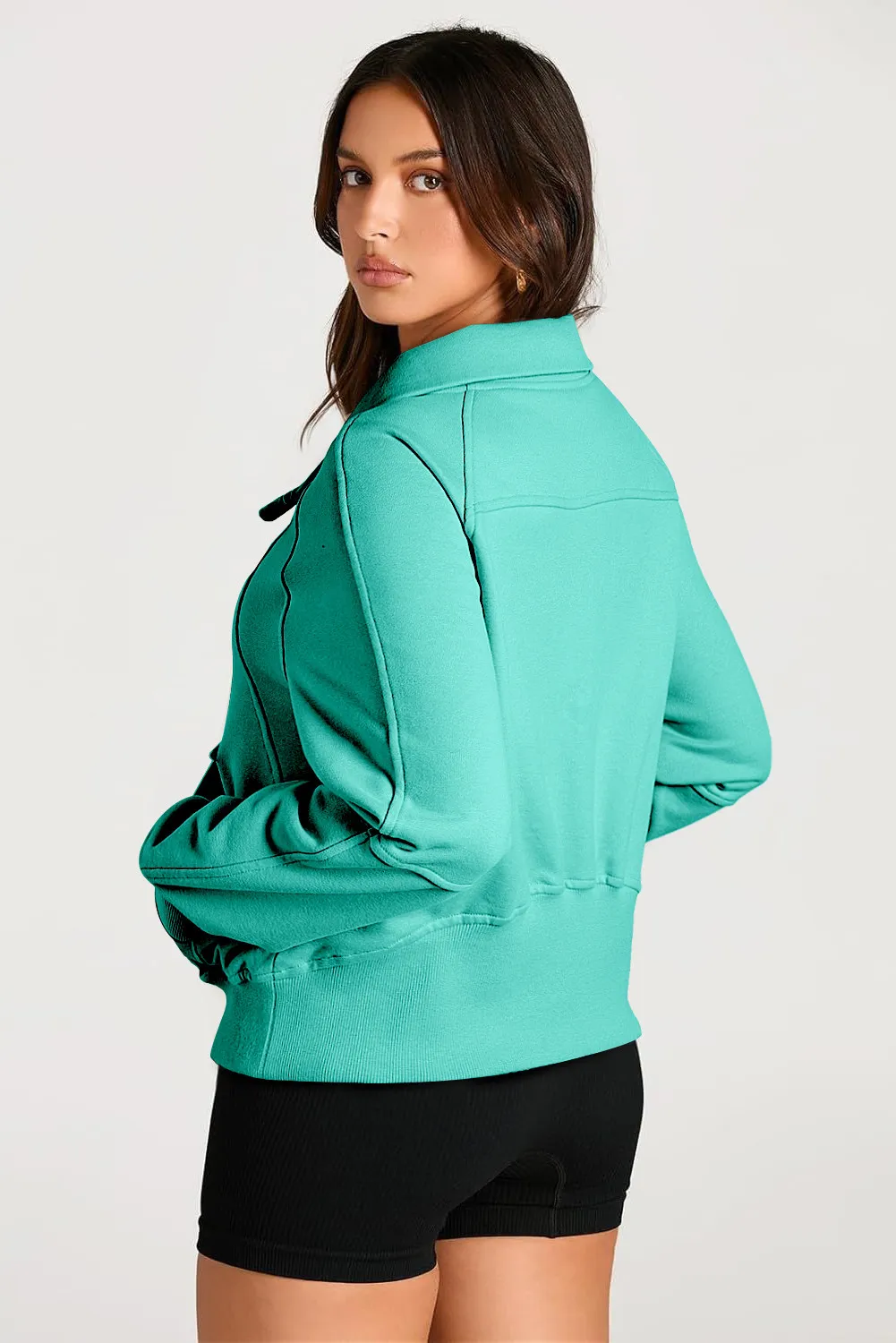 Half Zip Long Sleeve Sweatshirt, image 24