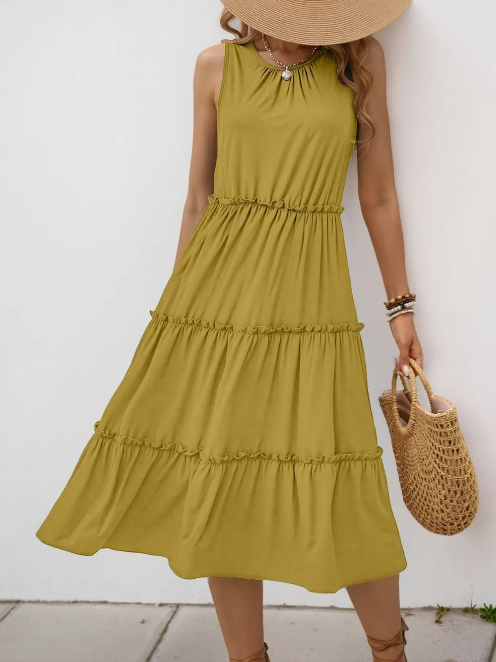 Frill Tiered Midi Dress, image 25