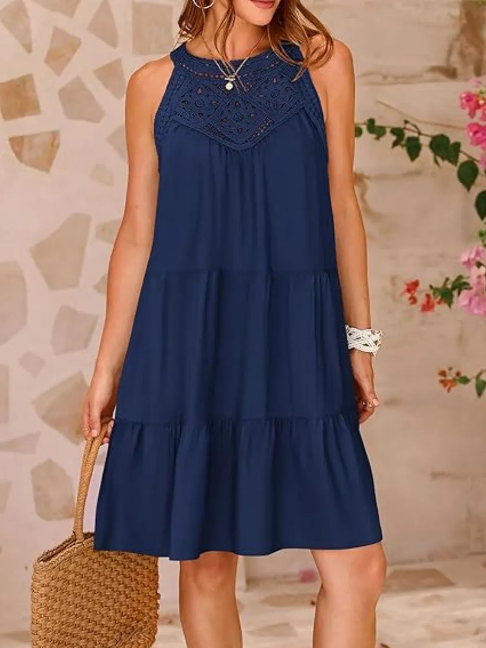 Ruffled Hem Lace Sleeveless Dress, image 20