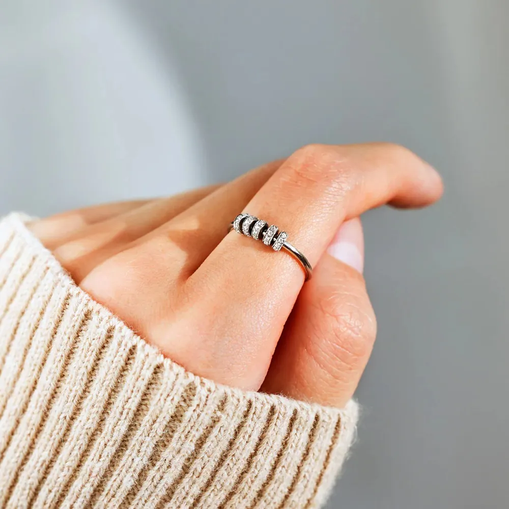 Inlaid Zircon 925 Sterling Silver Ring, image 7