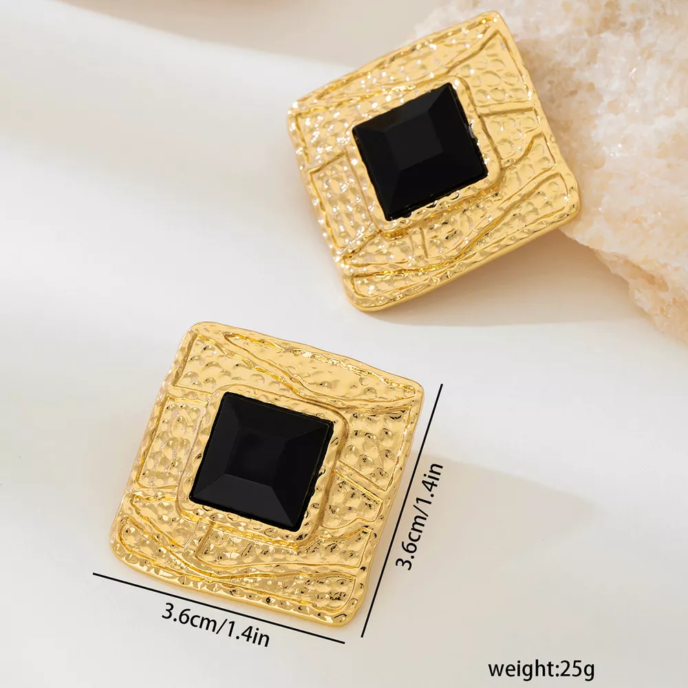 18K Gold-Plated Square Earrings, image 5