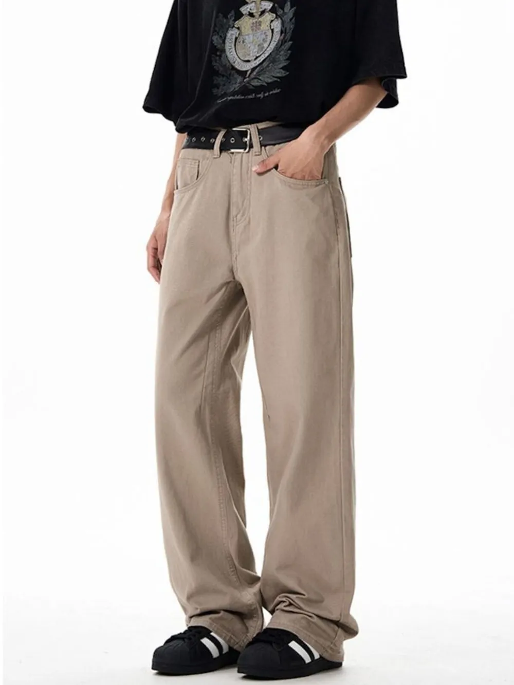 Men's Washed Wide-Leg Cargo Pants, image 3