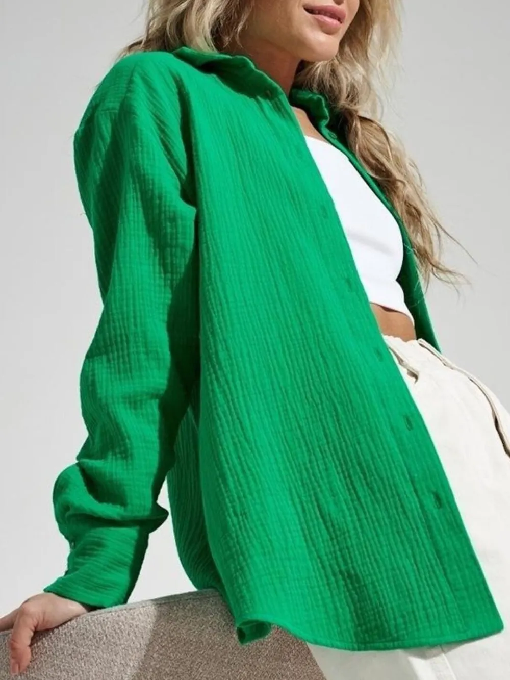 Button Up Long Sleeve Texture Shirt, image 16