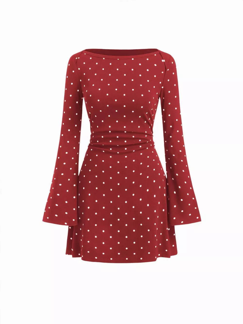 Polka Dot Flare Sleeve Mini Dress, image 13