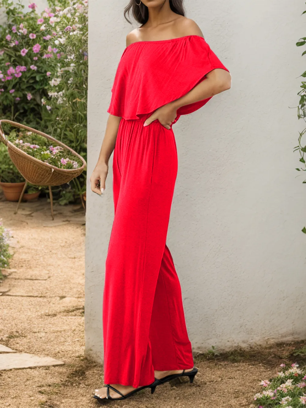 Off-Shoulder Wide Leg Jumpsuit, image 9