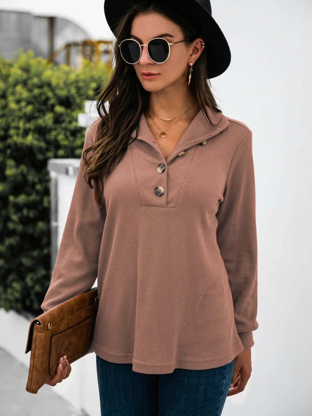 Half Button Long Sleeve T-Shirt, image 6