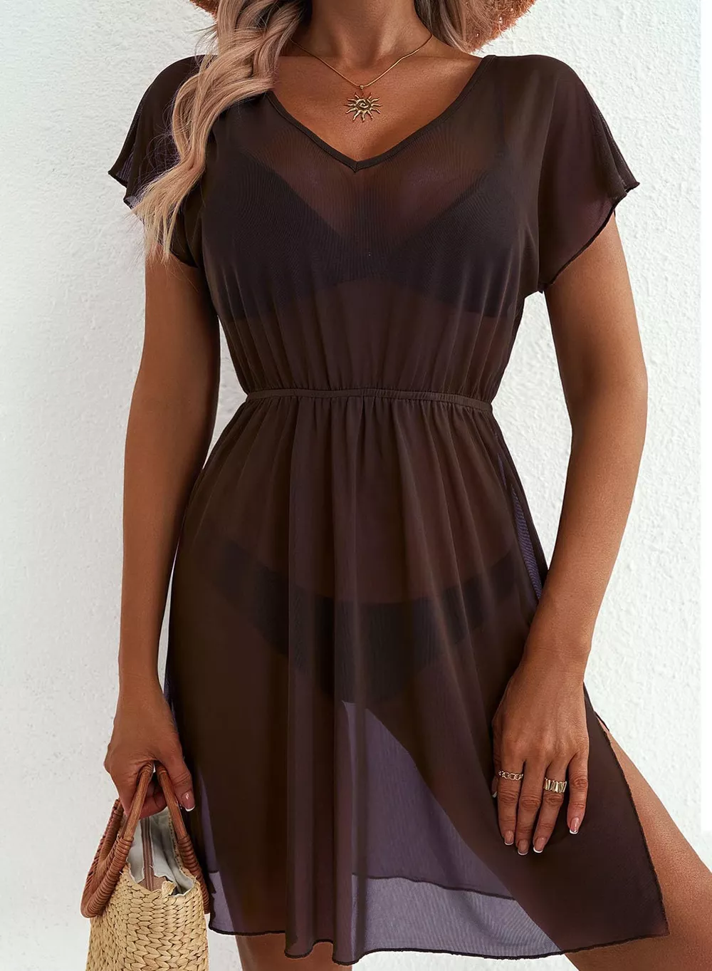 Printed Short Sleeve Mini Dress, image 29