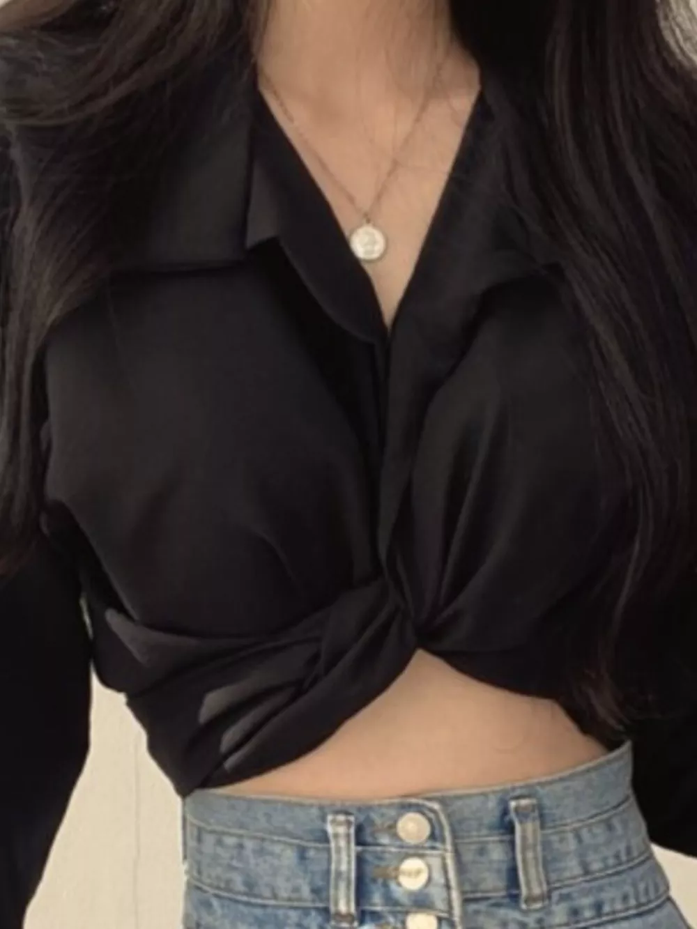 Twisted Front Long Sleeve Shirt, image 8