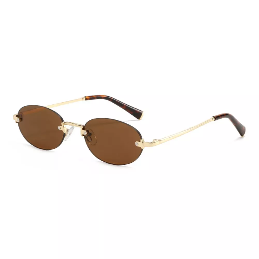 Vintage Oval Rimless Sunglasses, image 4