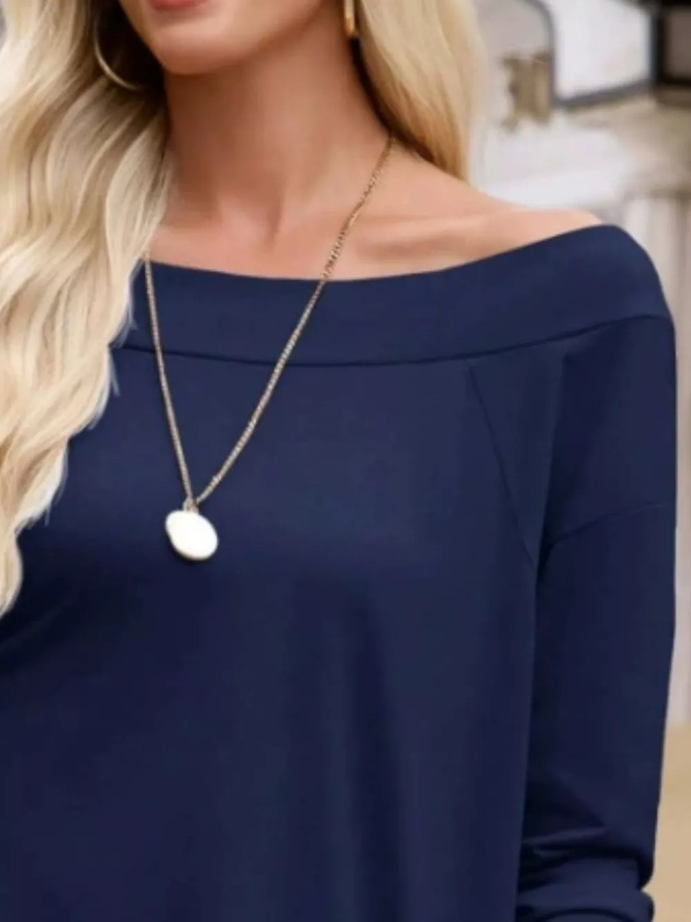 Elegant Off-Shoulder Long Sleeve Casual T-Shirt, image 9