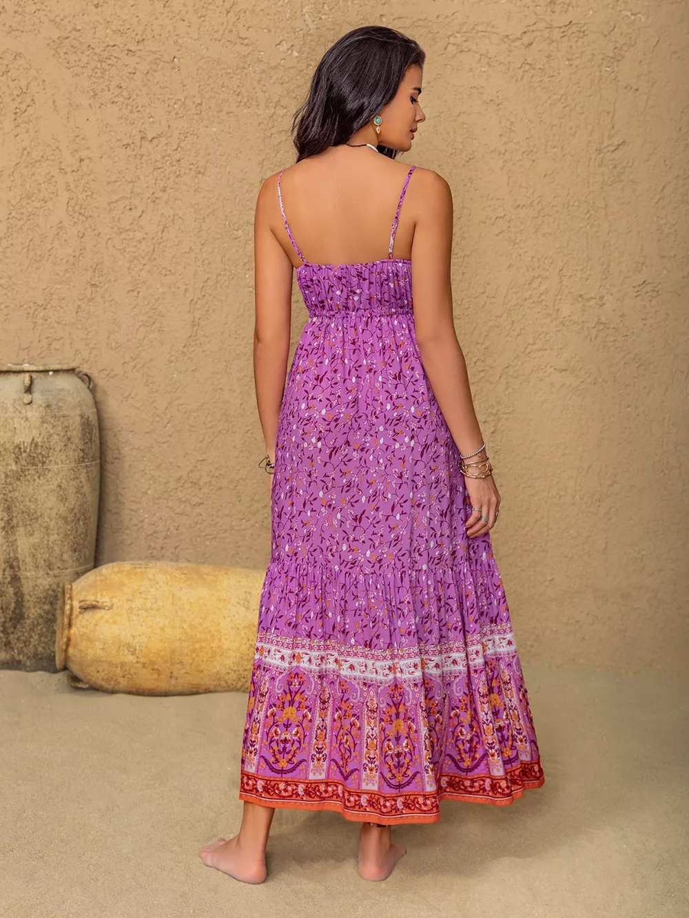 Tassel Floral Print Cami Dress, image 7