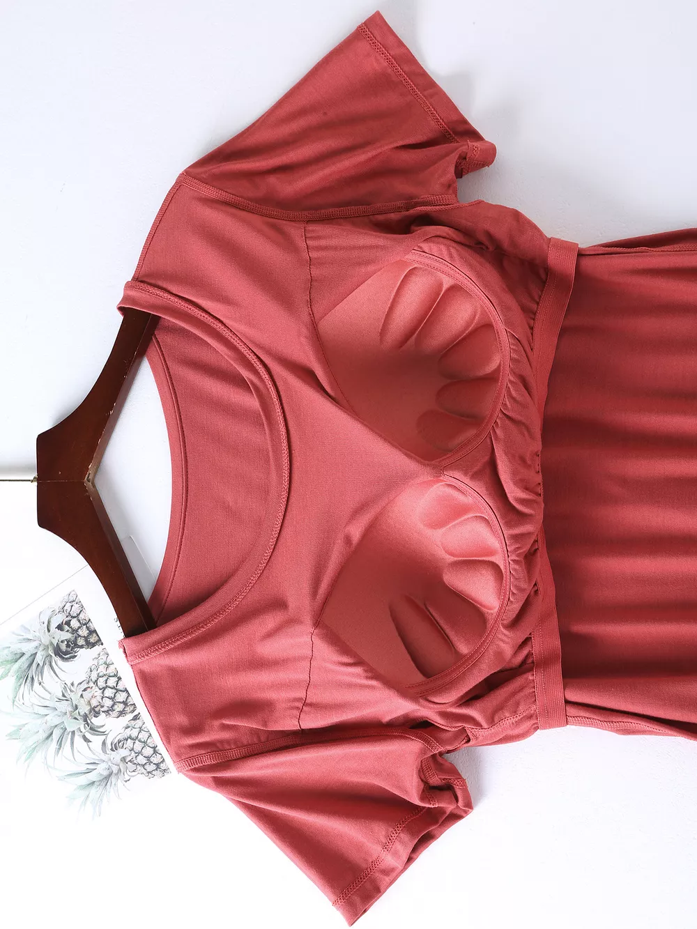 Plus Size Padded Round Neck Modal T-Shirt and Shorts Set, image 9