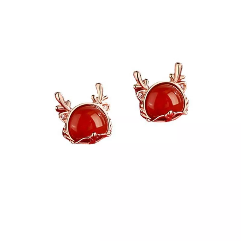 925 Sterling Silver Deer Stud Earrings, image 5