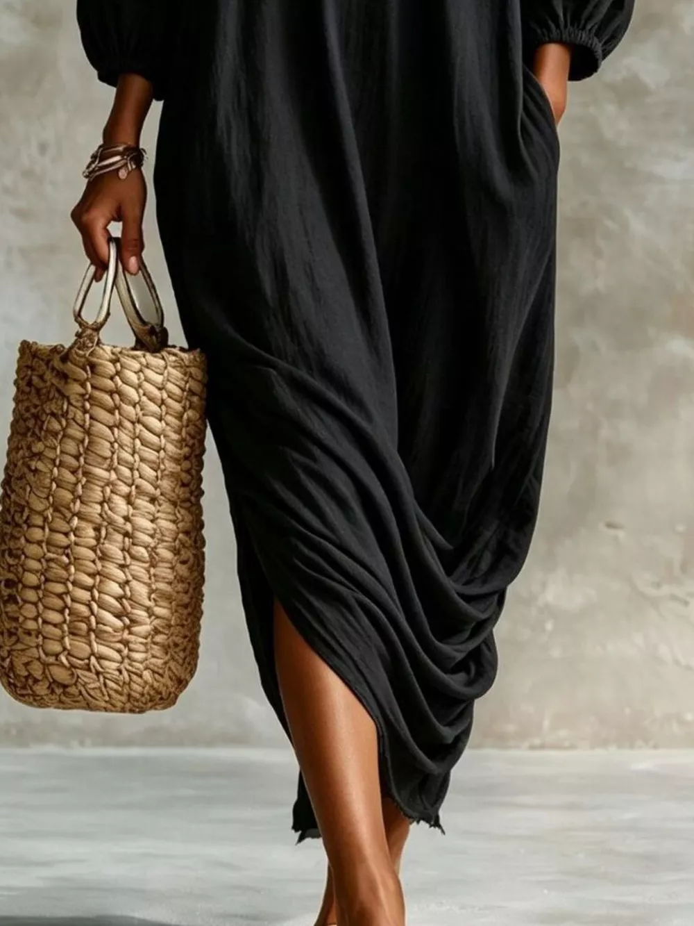 Ruffled Boat Neck Ruched Midi Dress, image 12