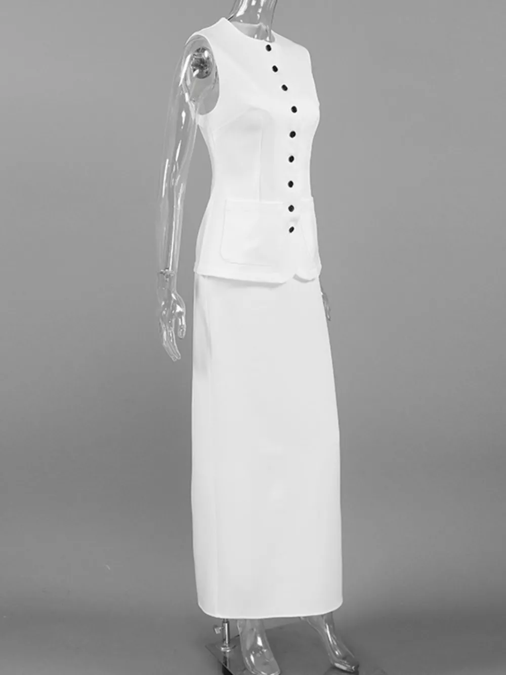 Button Up Vest and Maxi Skirt Set, image 7