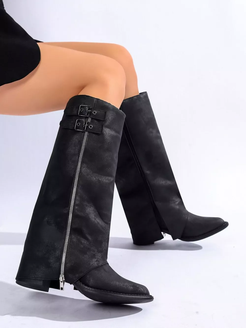 Point Toe Block Heels Boots, image 2