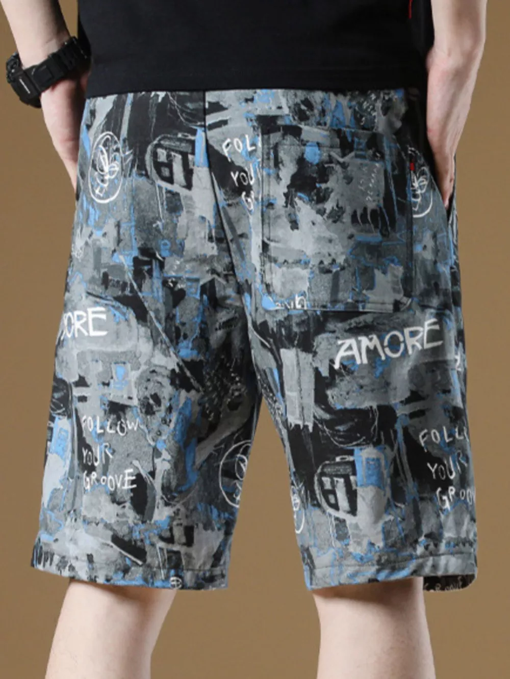 Men's Plus Size Drawstring Loose Fit Shorts, image 5