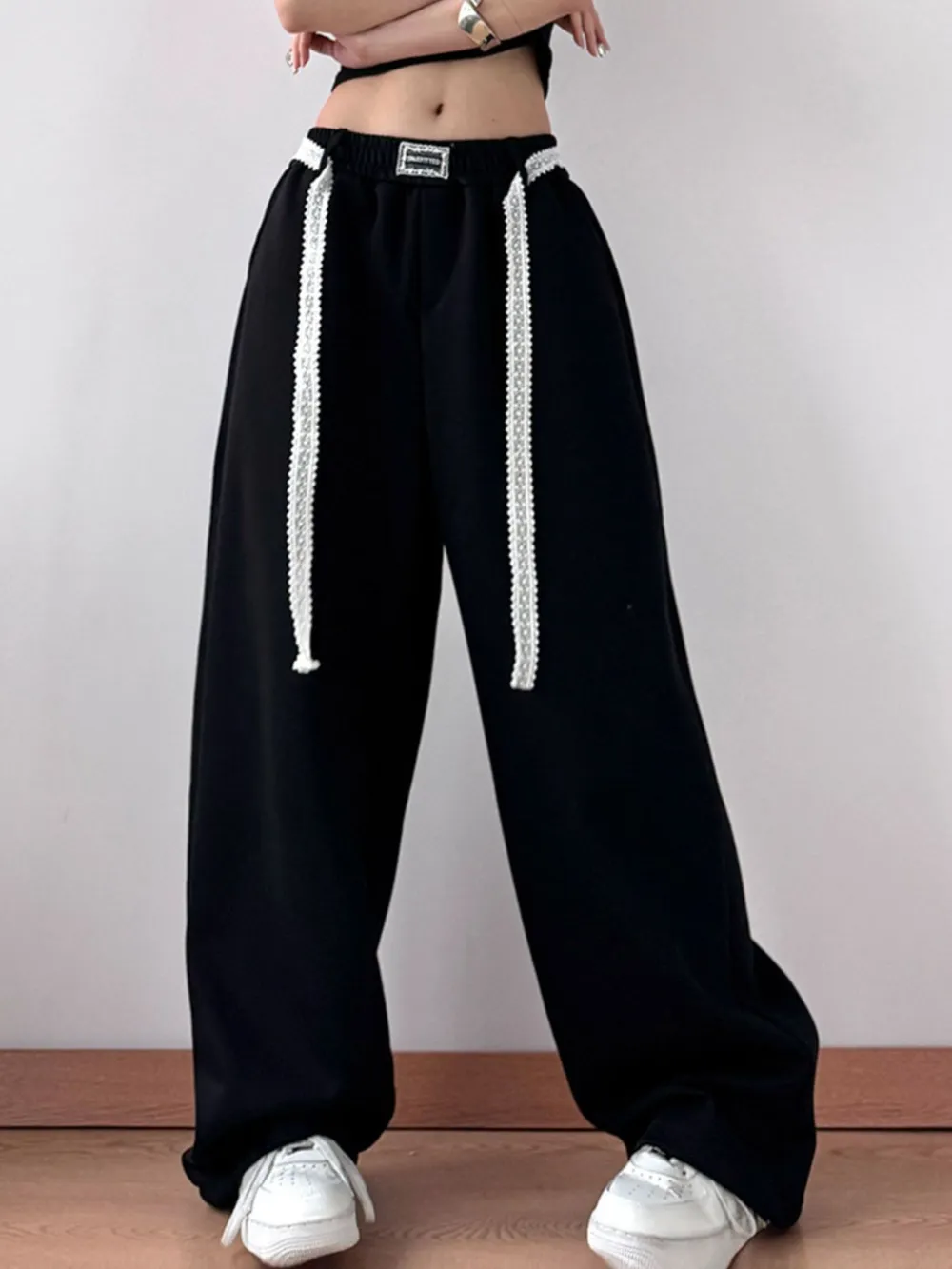 Elastic Waist Wide Leg Pants, image 6