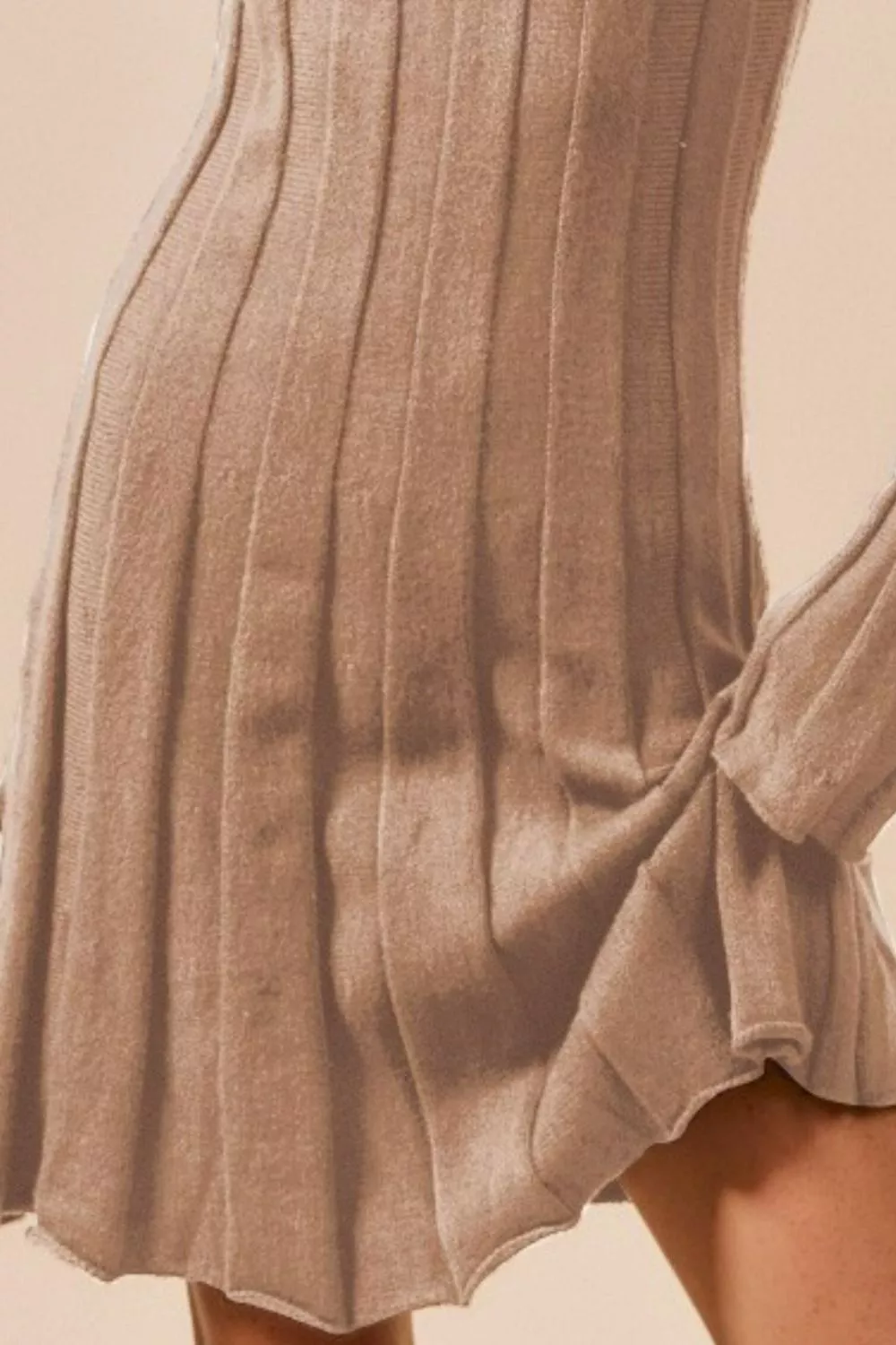 Ribbed Long Sleeve Mini Sweater Dress, image 3