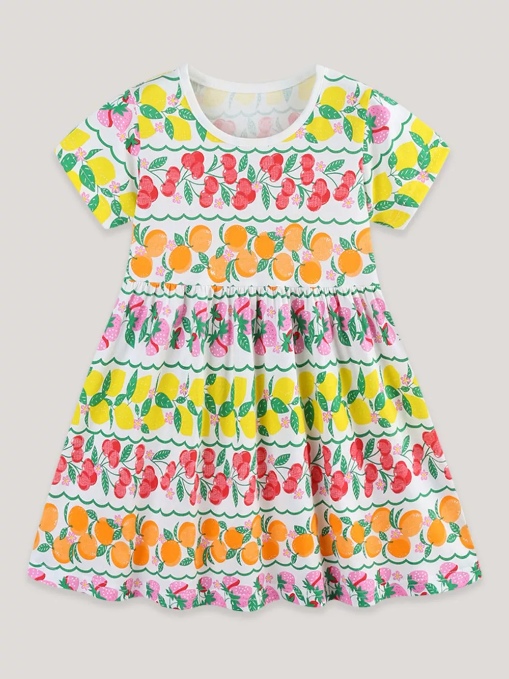 Children's Fruit Print Tiered Dress, image 2