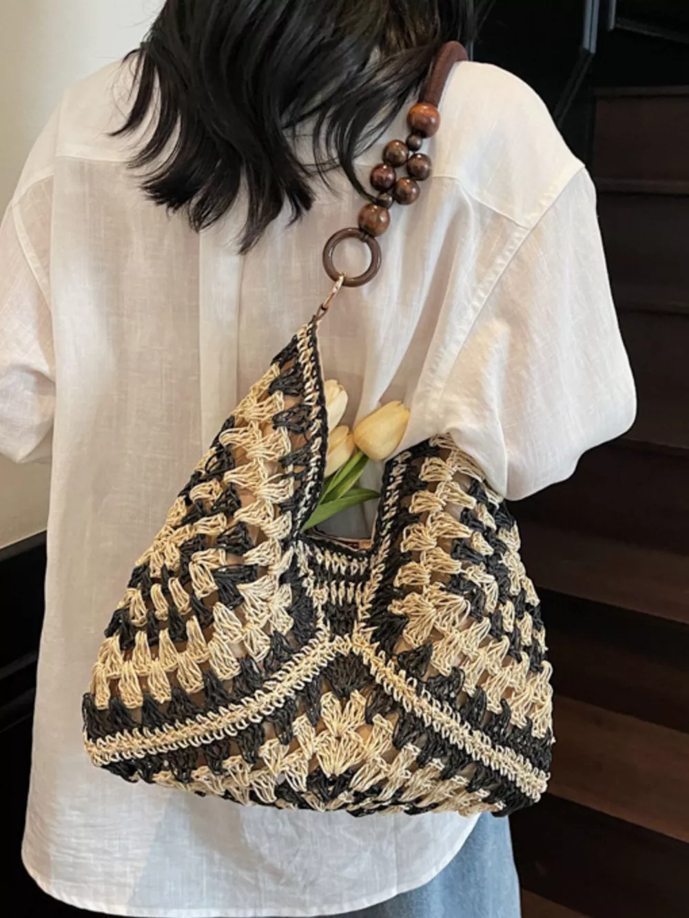 Crochet Hobo Handbag, image 2