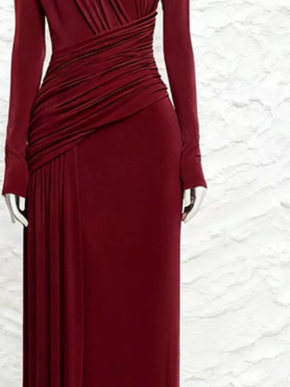 Ruched Long Sleeve Maxi Dress, image 12